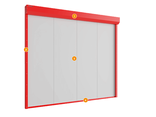 Конструкция Шторы противопожарные Doorhan с пределом огнестойкости ЕI60 размер 2000х3200 мм